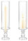 Lot de 2 bougeoirs Hurricane en verre transparent de 35,1 cm de haut pour bougies coniques, bougeoirs en verre pour centre de table, fête de mariage, salle à manger, événement