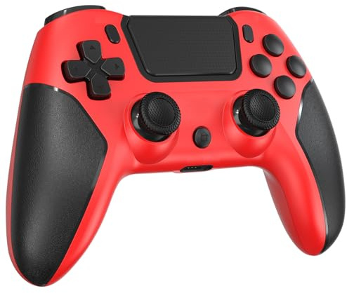Hiyuky Paquete de 2 controladores inalámbricos compatibles con PS4/Slim/Pro/PC con conector de audio de 3.5 mm/vibración dual/control de movimiento de 6 ejes/almohadilla táctil