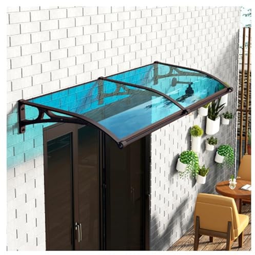 ZHENGQIAN Fenster-Obertür-Markise,modernes Türvordach,Türmarkise aus Polycarbonat,Transparent, Sonnen- und regenfest,Haustürvordächer in verschiedenen Größen,sehr stark (Size : 150x350cm/59x138in)