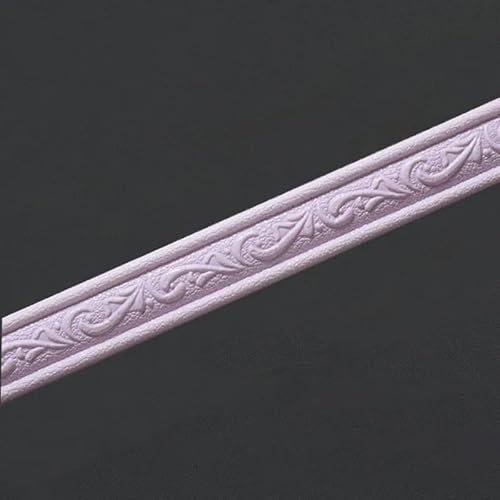 Dostear Frises Papier Peint violet clair 4 X 230cm(2pcs) Moulure Murale Autocollant Murals Adhesif Murale Plinthe Adhesive Pvc