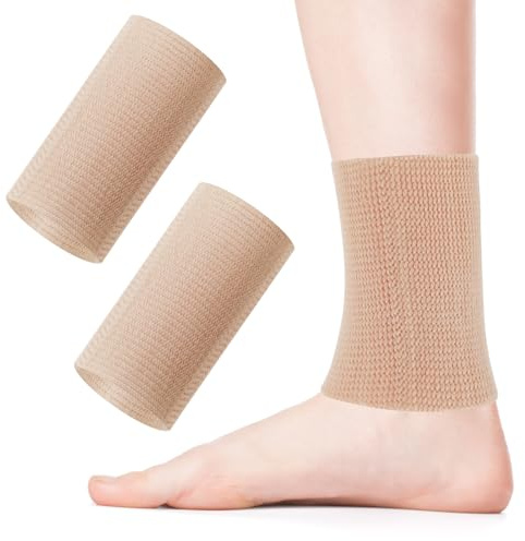 Piriuuo 2 Pcs Gel Ankle Sleeve, Elastic Ankle Protectors Brace for Ski Guard Men Women Padded Ice Skating Socks for Skating Riding Ski Ankles Protection