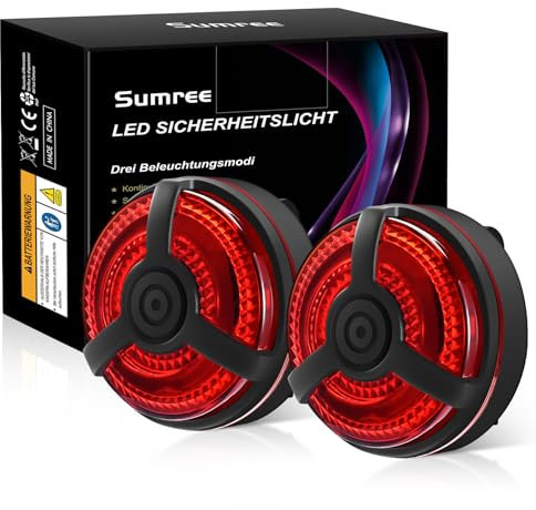 Sumree LED Blinklicht Schulranzen Sicherheitslicht 2er Set - USB Aufladbar, Clip Reflektor Schulranzen für Wandern Joggen Laufen Haustier Rucksack Kleidung