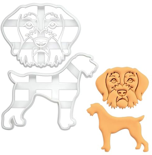 BAKERLOGY Sat von 2 Deutsch Drahthaar Ausstechformen - Detailliertes Keksausstecher-Design zum Backen und Basteln, ideal für Fondant, Teig, Ton