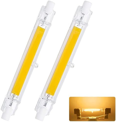 MOPDHU 10W R7S LED 78mm Dimmbar,Warmweiß 3000K 1000LM,LED Lampen COB Glühbirne Ersatz für 100W J78mm Halogenstab,360°Abstrahlwinkel,AC 220-240V,Kein Flackern,2er Pack