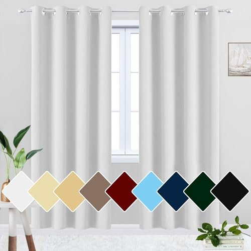 rideau occultant isolant thermique rideaux thermiques isolants anti froid et chaleur court petit anti bruit rideau opaque de maison chambre adulte fenetre double blackout curtains blanc grande largeur