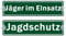 2er Saugnapfschild Set - Jagdschutz Schild für Auto mit Saugnapf - Jäger im Einsatz Autoschild aus Acrylschild - Geschenke für Windschutzscheibe 50x200mm