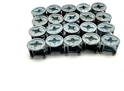 20 PCS Furniture Cam Locks and Nuts 15mm, for Cabinets, Drawers and Wardrobe Assembly. Suitable for IKEA replacement fixings. Pack of 20.