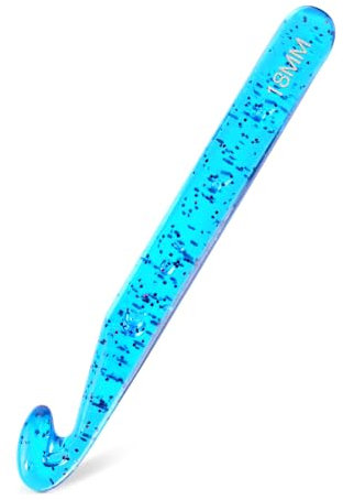 18 mm Häkelnadeln, große Häkelnadel für Anfänger, Häkeln mit ergonomischen Griffen, transparente Kristallhäkelnadeln zum Stricken von Garnteppichschals