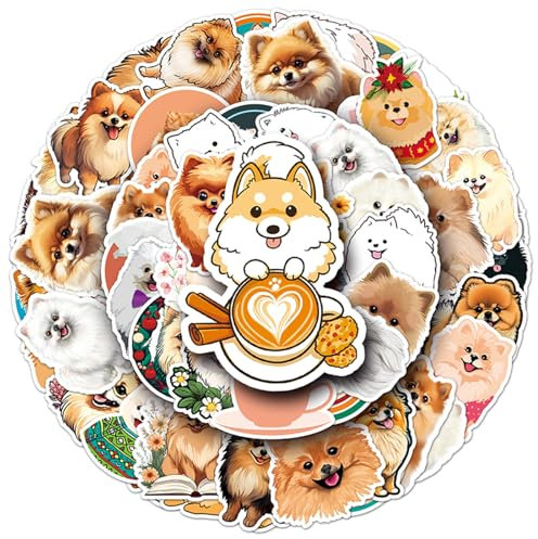 Playful Hiromi Dog Stickers for Pet Lovers, 50PCS Waterproof Vinyl Decals for Water Bottles, Laptops Luggage - Adorable Puppy Stickers for Boys, Girls Adults