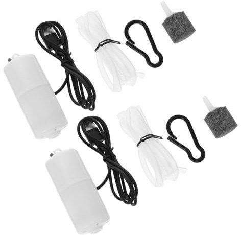 2 Stück USB Aquarium Luftpumpe aus Kunststoff für Innenbecken Schwarz