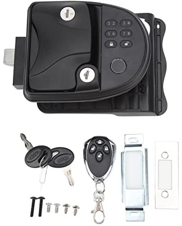 Fictory RV Keyless Entry Door Lock, Secure Digital Handle with Fingerprint & Remote, Easy 10-Minute Install for Motorhomes & Trailers, Durable Steel Core