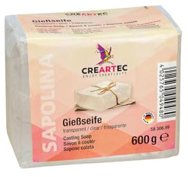 CREARTEC Gießseife - Seife selbst herstellen - Farbe: transparent - Menge: 600g - cremiger Schaumbildung - Vegan - Made in Germany