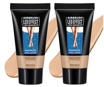 Leg Makeup Waterproof No Transfer, 2PCS Leg and Body Scar Cover up, Tattoo Cover Up Makeup, Long Lasting & Sweatproof Body Concealer Foundation for All Skin Tones - Medium Glow