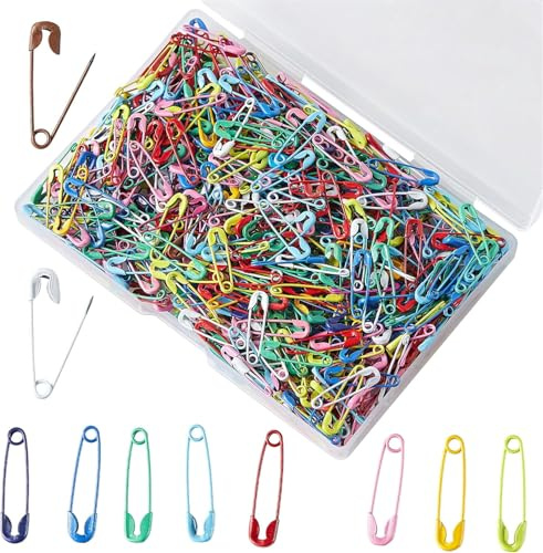 120PCS Safety Pins - Mini Safety Pins - Nickel Plated Stainless Steel Metal Pins - Secure Fastening - Sewing Clothing Craft Use - Mixed Colors