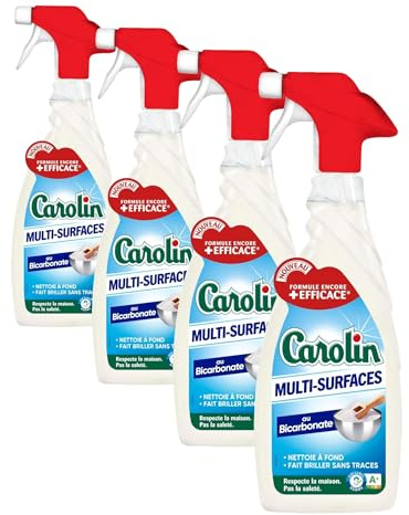 Carolin Pistolet Nettoyant Multi-Surfaces Bicarbonate 650 ml (Lot de 4)
