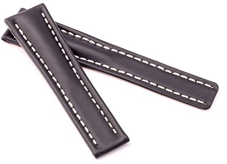 Bob Herren Faltschließband Kalbsleder kompatibel Breitling 22/20 mm schwarz