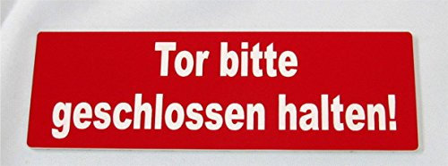 Türschild, Tor Bitte geschlossen halten, 12 x 4cm, Gravur, Schild, Hinweisschild, Neu