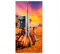 Vinilo Frigorífico Americano Camellos y Piramides Puesta de Sol | 91x176cm | Varias Medidas | Pegatinas de Nevera Económicas y Elegantes | Vinilo Nevera