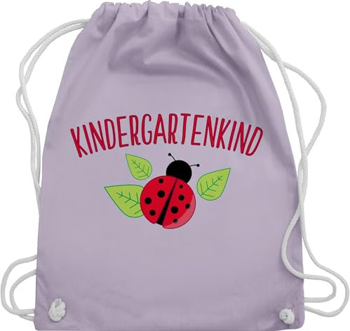 Turnbeutel Rucksack - Hallo Kindergarten - Taschen - Kindergartenkind Marienkäfer - Unisize - Pastell Lila - kindergartenbeutel wechselsachen tasche kita kindergärten eintritt umhängebeutel