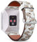 Kompatibel mit Fitbit Ionic – Leder-Armband, Ersatzarmband + Adapter – bunte Elefanten verziert