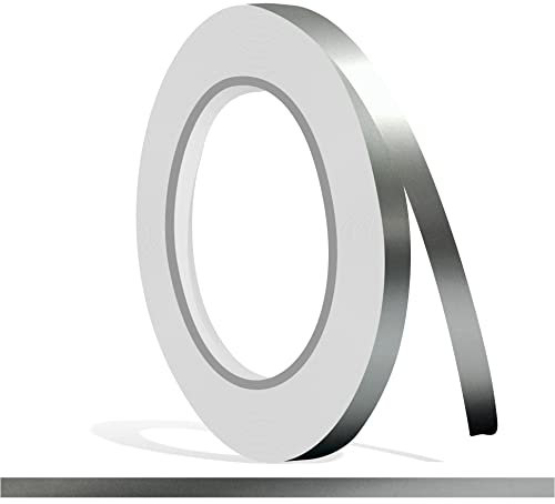 siviwonder Zierstreifen Silber metallic Glanz in in 5 mm Breite und 10 m Länge für Auto Boot Jetski Modellbau Klebeband Dekorstreifen