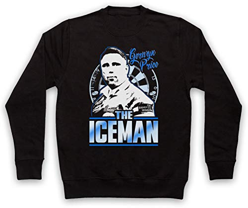 My Icon Art & Clothing Gerwyn Price The Iceman Darts Tribute Welsh Player Erwachsenen Sweatshirt, Schwarz, XL