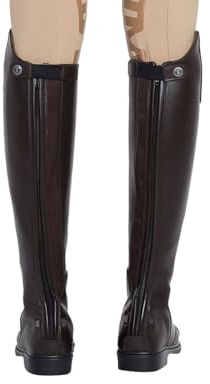 TuffRider Ladies Starter Back Zip Field Boots in Synthetic Leather-Mocha-6 Regular