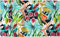 Sander Gladys Tischwäsche Blumen Blüten bunt Digitaldruck hochwertig auf Twill (Tischläufer 50x140cm)