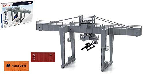 GRU ferroviaria con 2 Container escala H0 1:87 – Lima – Tren – Die Cast – Modelo