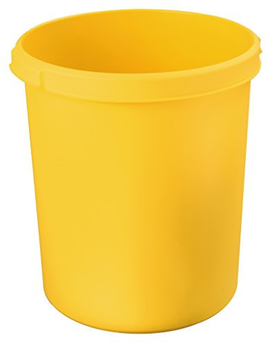 HAN Corbeille à papier classique – Lot de 6, volume 30 litres, design attrayant, chic et stable, jaune
