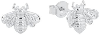 Amor Ohrstecker 925 Sterling Silber Damen Ohrschmuck, 1 cm, Silber, Biene, Kommt in Schmuck Geschenk Box, 2036030