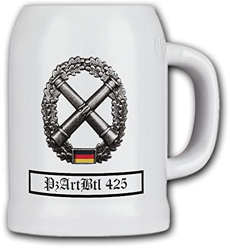 Bierkrug PzArtBtl 425 Barettabzeichen Artillerie BW Bundeswehr Kanonen #37403