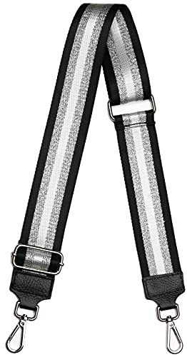 Ever Bloom Verstellbarer 5CM Schultergurt, Mehrfarbiger Breiter Taschengurt Schulterriemen für Damen und Herren, Mädchen DIY Zubehör für Tasche, Jiandai Farben:Schwarz