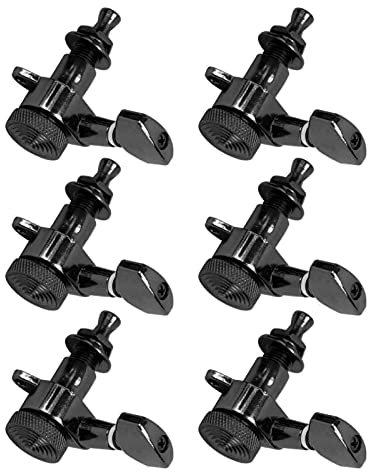 Gitarren Locking Tuners, Lock String Sealed Tuning Key Pegs Gitarrenteile Zubehör Legierungsmaterial Stabile Qualität für Musikliebhaber für Anfänger(Set mit sechs linken Tasten)