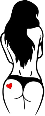myrockshirt Süße sexy Frau Sticker String Herzchen 15 cm Aufkleber Autoaufkleber Freie Farbwahl Profi Qualität