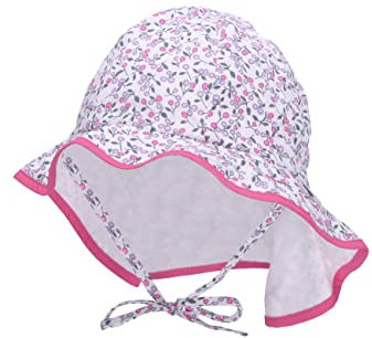 Sterntaler Baby Mädchen Hut Baby Sonnenhut Zweige - Baby Hut, Kopfbedeckung Baby Sommer, Sommerhut Baby - aus Baumwolle - weiß, 49