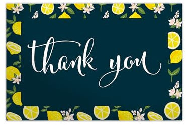 (50) Zitronen-Dankeskarten, 10,2 x 15,2 cm