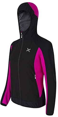 MONTURA - Giacca Donna Antivento con Cappuccio Full Zip Premium Wind Hoody - Nero Viola-S