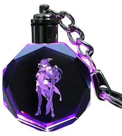 Quniao Anime Spiele Genshin Impact Schlüsselanhänger Spielcharakter Kristallglas Schlüsselanhänger Geschenk Genshin Anime Anhänger Dekoration (C-5)