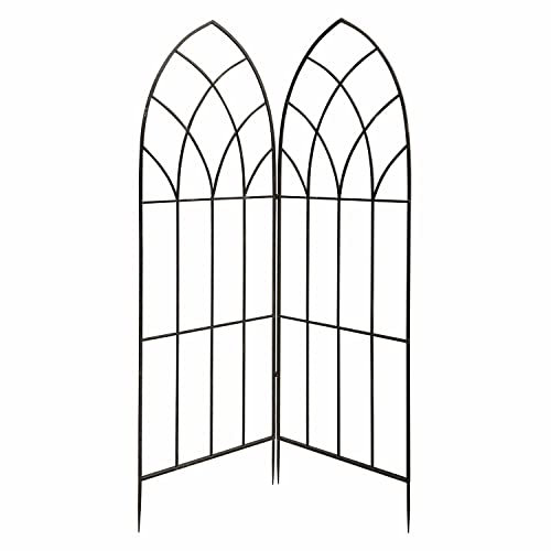 Loberon Rankgitter Ophélie, für Kletterpflanzen Aller Art, kunstvolles Design im französischen Stil, mit deutlichem Shabby-Finish, Outdoor, Rankhilfen, Gartenzubehör, Eisen, antikschwarz