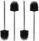 Toilet Brush, 4 Pack Silicone Toilet Brushes with Stainless Steel Handle, Standing Toilet Brush Replacement for Bathroom Toilet-Ergonomic, Deep Cleaning, Durable