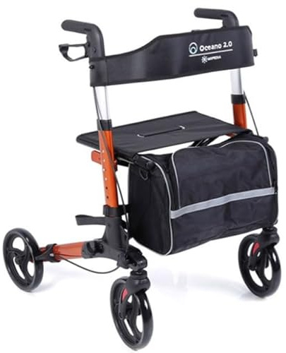 Moretti Rollator Rollator Lauflernhilfe für Senioren aus Aluminium Orange Ozean 2.0 Art. RP545G