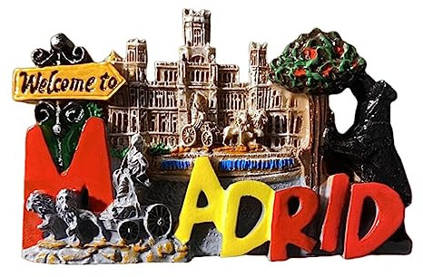 Imán para nevera de Madrid España, recuerdo de viaje, 3D, decoración magnética para nevera, colección Craft