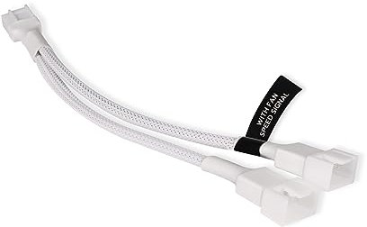 Alphacool 18722 Y-Splitter 4-Pin auf 2x 4-Pin PWM 15cm weiß Kabel Modding gesleevt