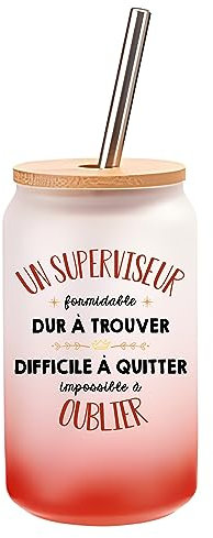 Verre Cocktail Un Superviseur Formidable | Idée Cadeau Verre à Eau avec Paille
