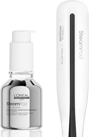 L'Oréal Professionnel, Coffret Lisseur Vapeur Professionnel SteamPod 3 + Soin Lissant Concentré SteamPod, Thermoprotecteur & Haute Résistance contre l'Humidité, Anti-Frisottis