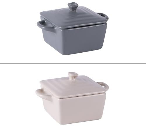 Table Passion - Mini cocotte carré 13 cm en grès (lot de 2)