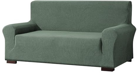 EBETA E Elastisch Sofa Überwürfe Sofabezug, Stretch Sofahusse Sofa Abdeckung Hussen für Sofa, Couch, Sessel 2 Sitzer (Bohnengrün, 145-185 cm)
