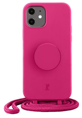 Just Elegance x PopSockets kompatibel mit iPhone 11/XR - Handyhülle mit Band - Schutzhülle mit Kette - Abnehmbarer Kordel (Orchid Flower)