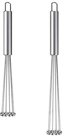 Ggnaxivs 2 PièCes SéRies Ensemble de Fouet à Oeufs en Fil de Fouet à Billes en Acier Inoxydable Adapté à la Cuisine, à L'Agitation, au Fouet, à Battre